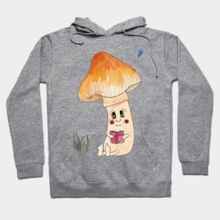 Cute Watercolor Reading Mushroom 3 Hoodie